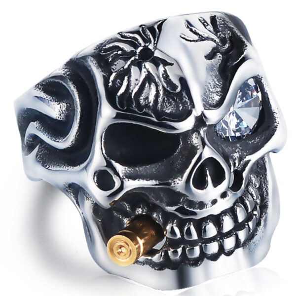 Skull Steel Ring Personalized Punk Men's Ring Jewelry - Image 4