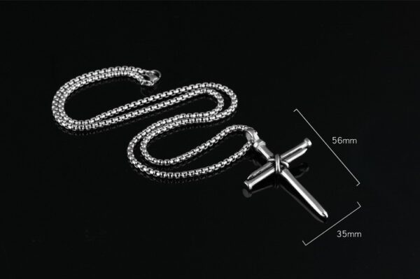 Titanium steel casting steel nails cross men's pendants necklace jewelry - Image 3