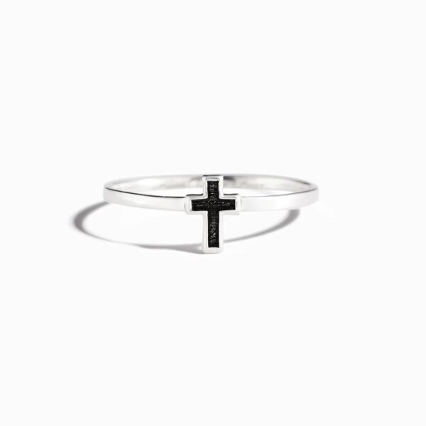 S925 Sterling Silver Cross Drip Glazed Ring - Image 5