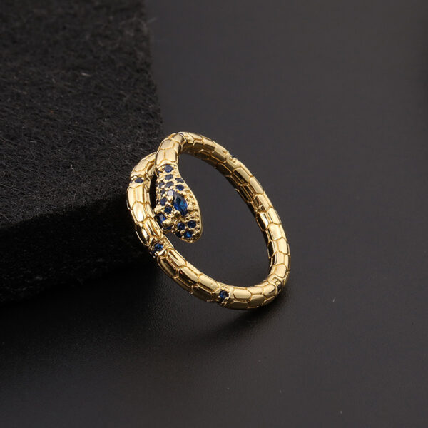 Cool Style Creative Personality Snake Ring Female Color Zircon Opening - Image 7