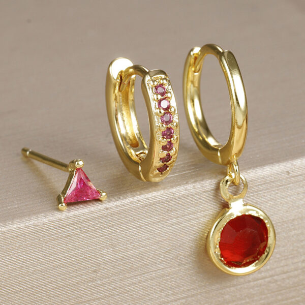 Fashion Micro Inlay Round Zircon Earrings Simple - Image 10