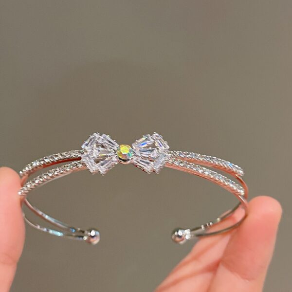 Women's Fashion Silver Niche Bow Bracelet - Image 9