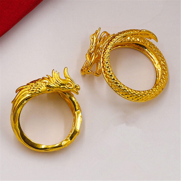 Dragon and phoenix lovers ring - Image 4