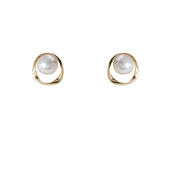 Women's Fashion Temperament Silver Ear Studs Three-dimensional Pearl Stud Earrings - Image 5