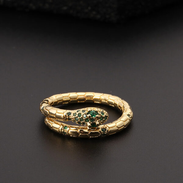 Cool Style Creative Personality Snake Ring Female Color Zircon Opening - Image 3