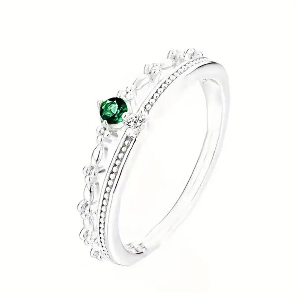 Court Ring Women's Double-layer Design Refined Zircon - Image 3