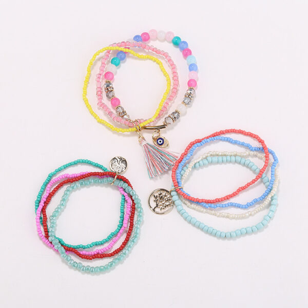 Bohemian Ethnic Style Colored Rice Bead Bracelet Jewelry - Image 3