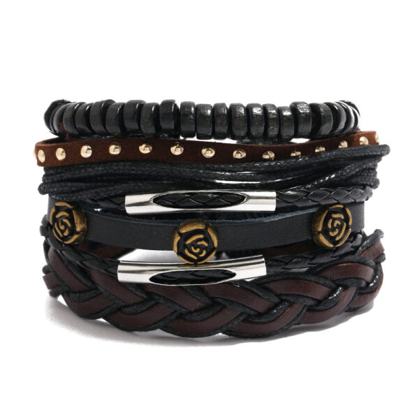 European And American Manufacturers Wholesale Rose Vintage Leather Bracelet - Image 5