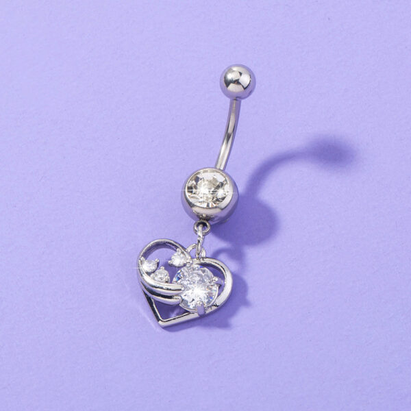 Stainless Steel Heart Navel Nail Human Body Piercing Jewelry Woman - Image 4