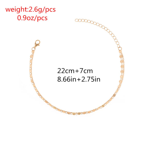 Geometric Copper Sequin Chain Multi-layer Bare Foot Chain - Image 5