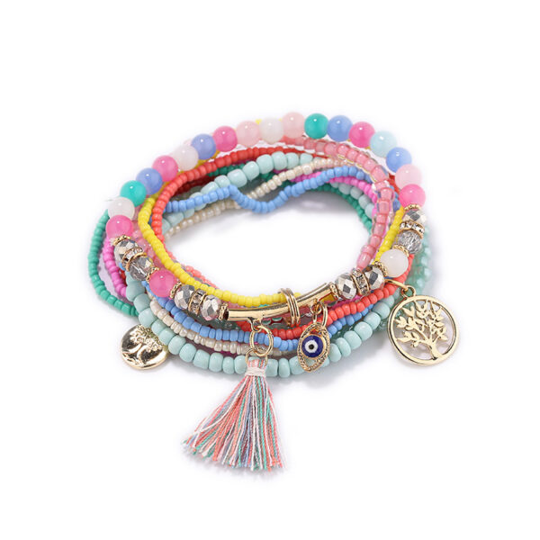 Bohemian Ethnic Style Colored Rice Bead Bracelet Jewelry - Image 4