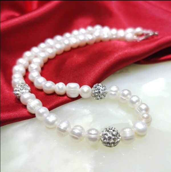 8-9mm Pearl Necklace Bracelet Set - Image 3