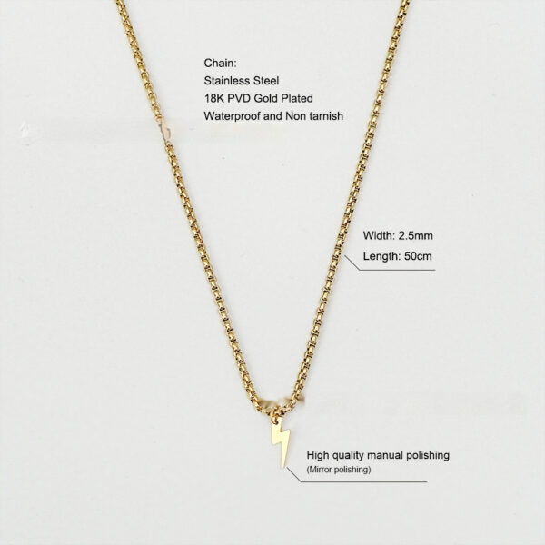 Vacuum Plating 18K Gold High Polished Stainless Steel Necklace - Image 2