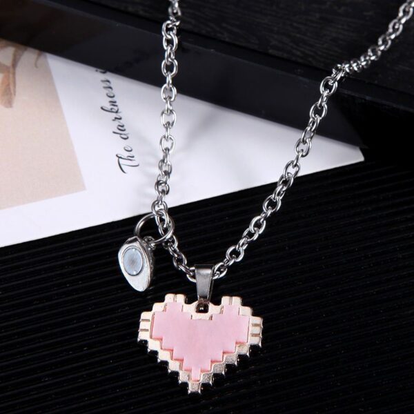 2pcs Magnetic Heart-shaped Mosaic Necklace Fashion Personality Couple Love Necklace For Valentine's Day - Image 2