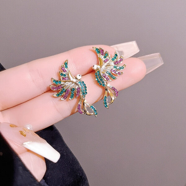 Colorful Auspicious Bird Ear Studs Women's Fashion - Image 5