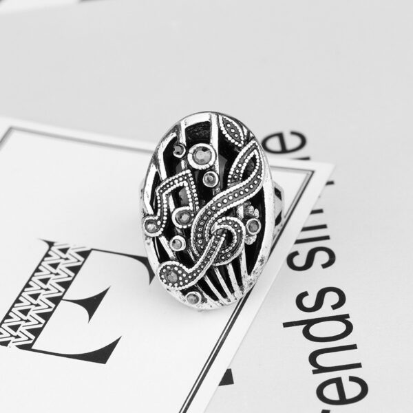 Hollow Carved Music Symbol Retro Ring - Image 5