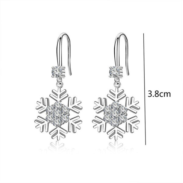 Temperament Snowflake Earrings With Rhinestones Fashion Personalized Christmas Earrings For Women Jewelry - Image 4