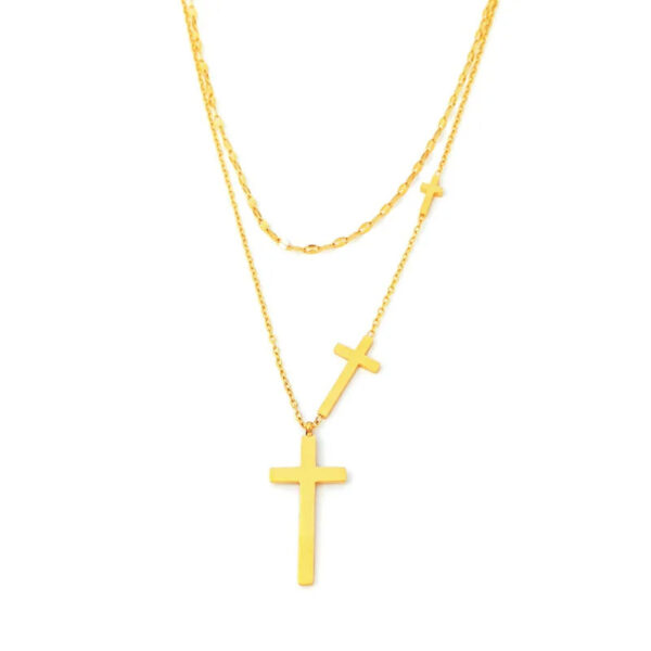 Women's All-match Double Layer Cross Necklace - Image 2