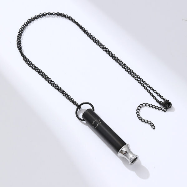 Meditation Breathing Decompression Pendant Necklace Round Tube Whistle Ornament - Image 5