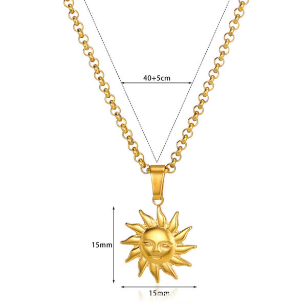 European And American Retro Personalized Sun Necklace - Image 6