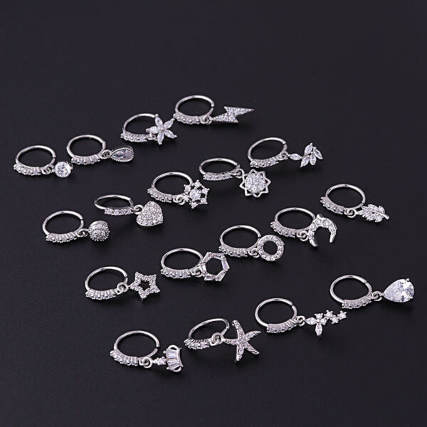 Fashion Jewelry New Popular Drop Of Zircon Pendant Nose Ring - Image 4