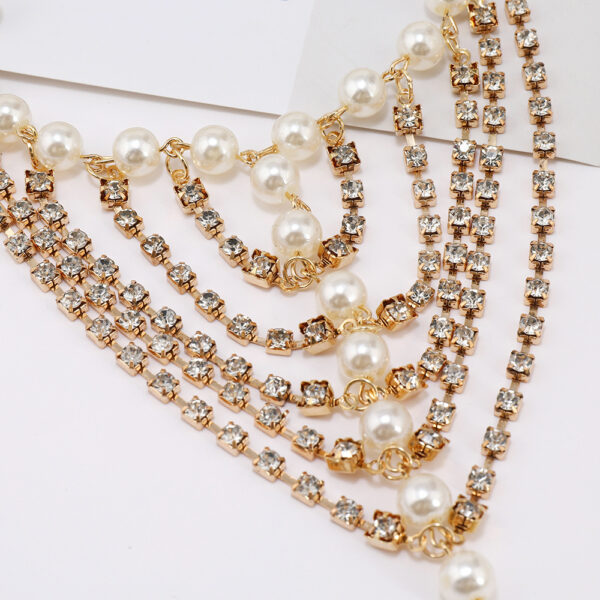 Beach Foot Ornaments Fashion Luxury Multi-layer Diamond Claw Chain Pearl Tassel - Image 3