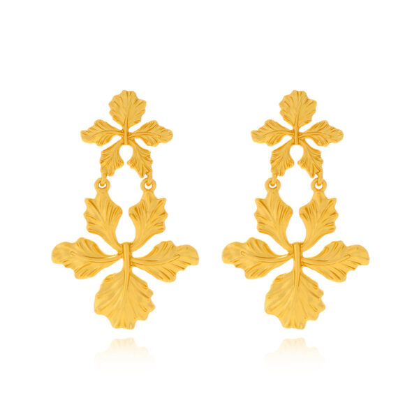 Eye-catching Hollow Matte Gold Laminated Flowers