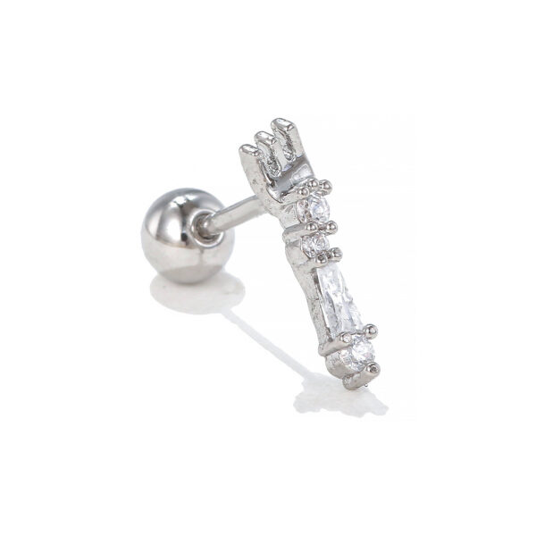 Stainless Steel Thin Rod Color Zircon Ear Bone Stud - Image 5