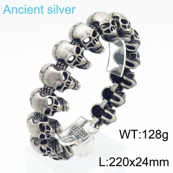 Skull Men's Titanium Steel Bracelet - Image 10