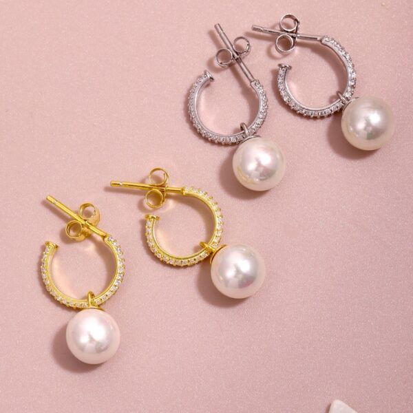 Korean Style Ins Sterling Silver Special Interest Light Luxury Pearl Earrings - Image 4