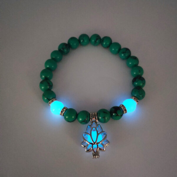 Energy Luminous Lotus Natural Stone Bracelet Yoga Healing Luminous Glow In The Dark Charm Beads Bracelet For Men Women Prayer Buddhism - Image 3