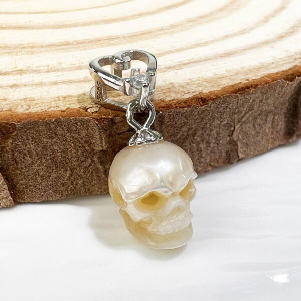 Natural Pearl Pendant Ghost Head Silver Pendant - Image 4