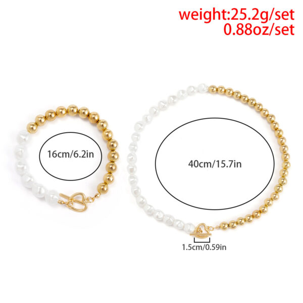 Simple Creative Peach Heart OT Buckle Collarbone Necklace Bracelet - Image 7