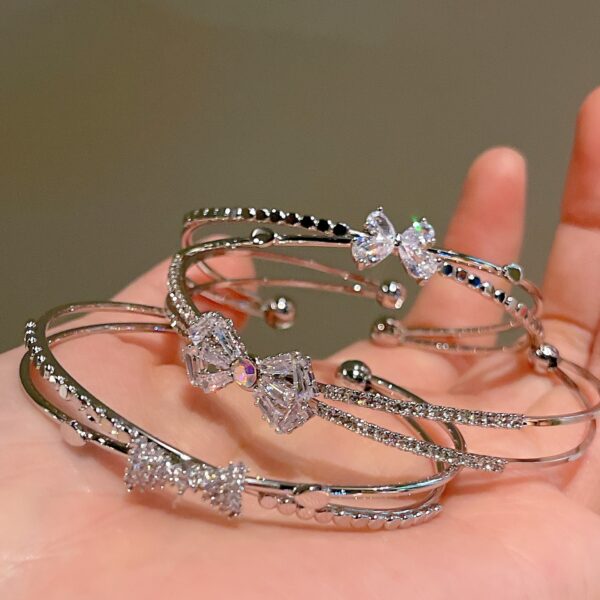 Women's Fashion Silver Niche Bow Bracelet - Image 10