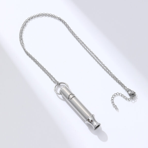 Meditation Breathing Decompression Pendant Necklace Round Tube Whistle Ornament - Image 2