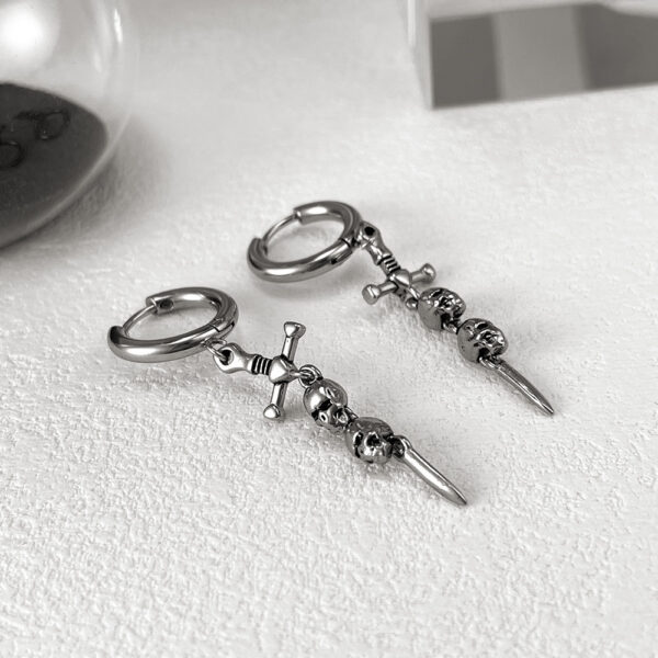 Retro Earrings Creative Design Titanium Steel - Image 5