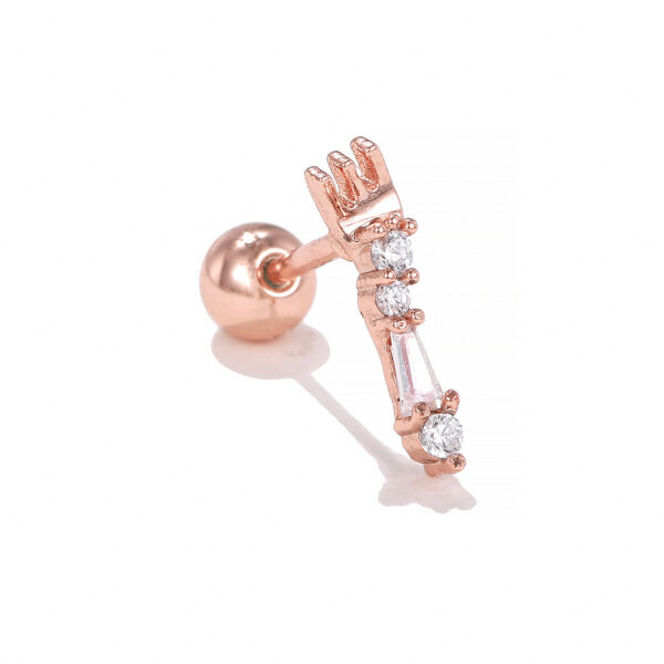 Stainless Steel Thin Rod Color Zircon Ear Bone Stud - Image 6