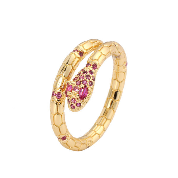 Cool Style Creative Personality Snake Ring Female Color Zircon Opening - Image 2