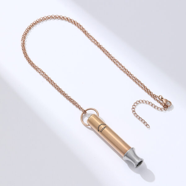 Meditation Breathing Decompression Pendant Necklace Round Tube Whistle Ornament - Image 10