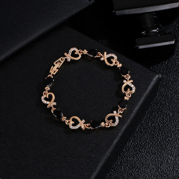 Hollow Love Heart Bracelet with Rhinestones - Image 7