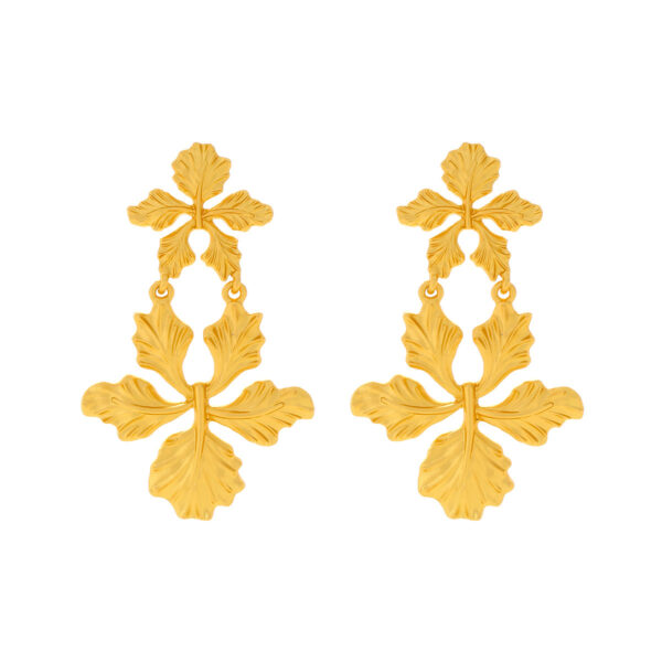 Eye-catching Hollow Matte Gold Laminated Flowers - Image 5