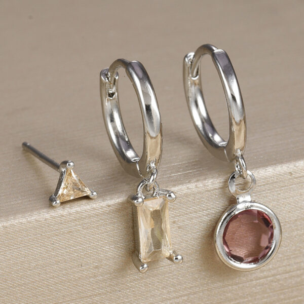 Fashion Micro Inlay Round Zircon Earrings Simple - Image 4