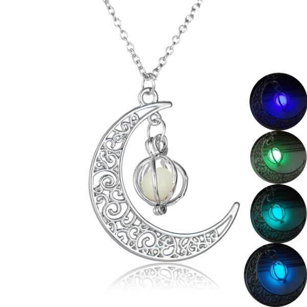 Fashion Moon Natural Glowing Stone Healing Necklace Women Gift Charm Luminous Pendant Necklace Jewelry - Image 6