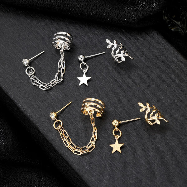 Fashion Commuter Leaves Tassel Ear Studs - Image 6