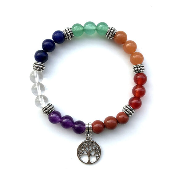 8mm Bead Red Stone Red Aventurine Tree Of Life Bracelet - Image 2