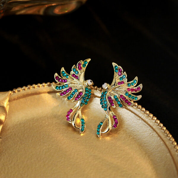 Colorful Auspicious Bird Ear Studs Women's Fashion - Image 2