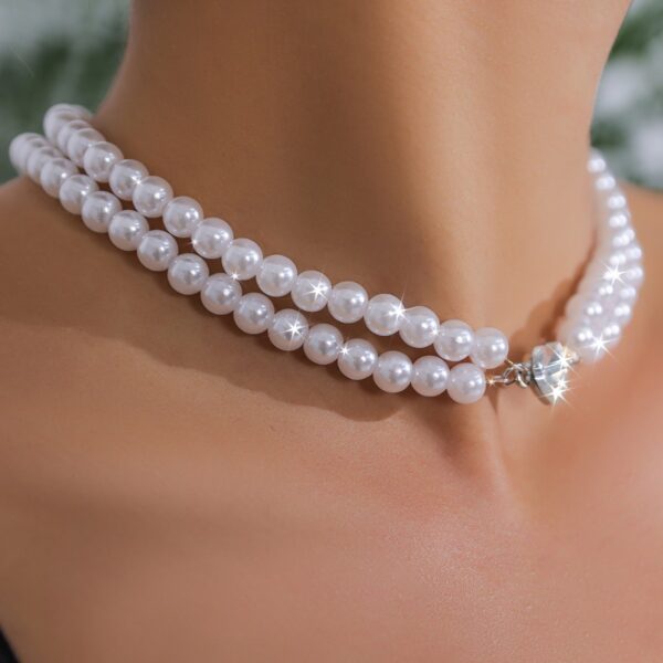 Elegant Retro Exaggerated Pearl Geometric Necklace - Image 4