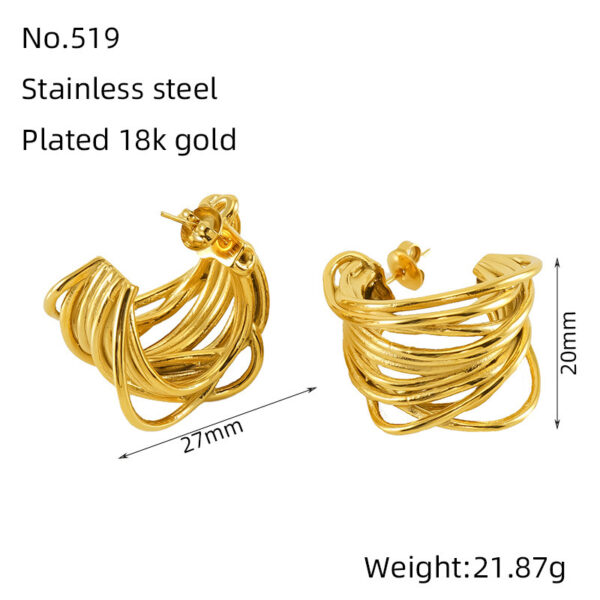 Gold Earrings Simple Fashion Design - Image 4