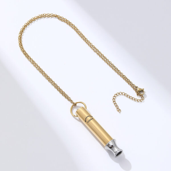 Meditation Breathing Decompression Pendant Necklace Round Tube Whistle Ornament - Image 7