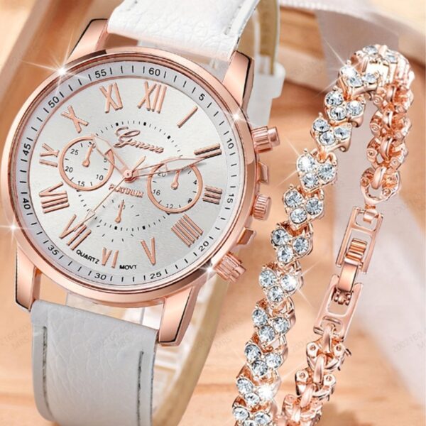 New Fashion Women's Quartz Watch Bracelet Suit - Image 4